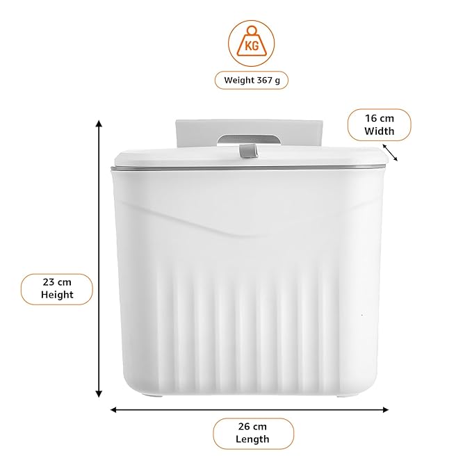 Under-Sink Hanging Dustbin with Lid for Kitchen Cabinet Door