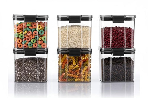 Air-Tight Kitchen Storage Containers Set of 6 (700 ML Each) | Transparent Plastic Boxes for Fridge, Pantry & Home Organization | Food Grade, Multi-Purpose Storage | Storage Box