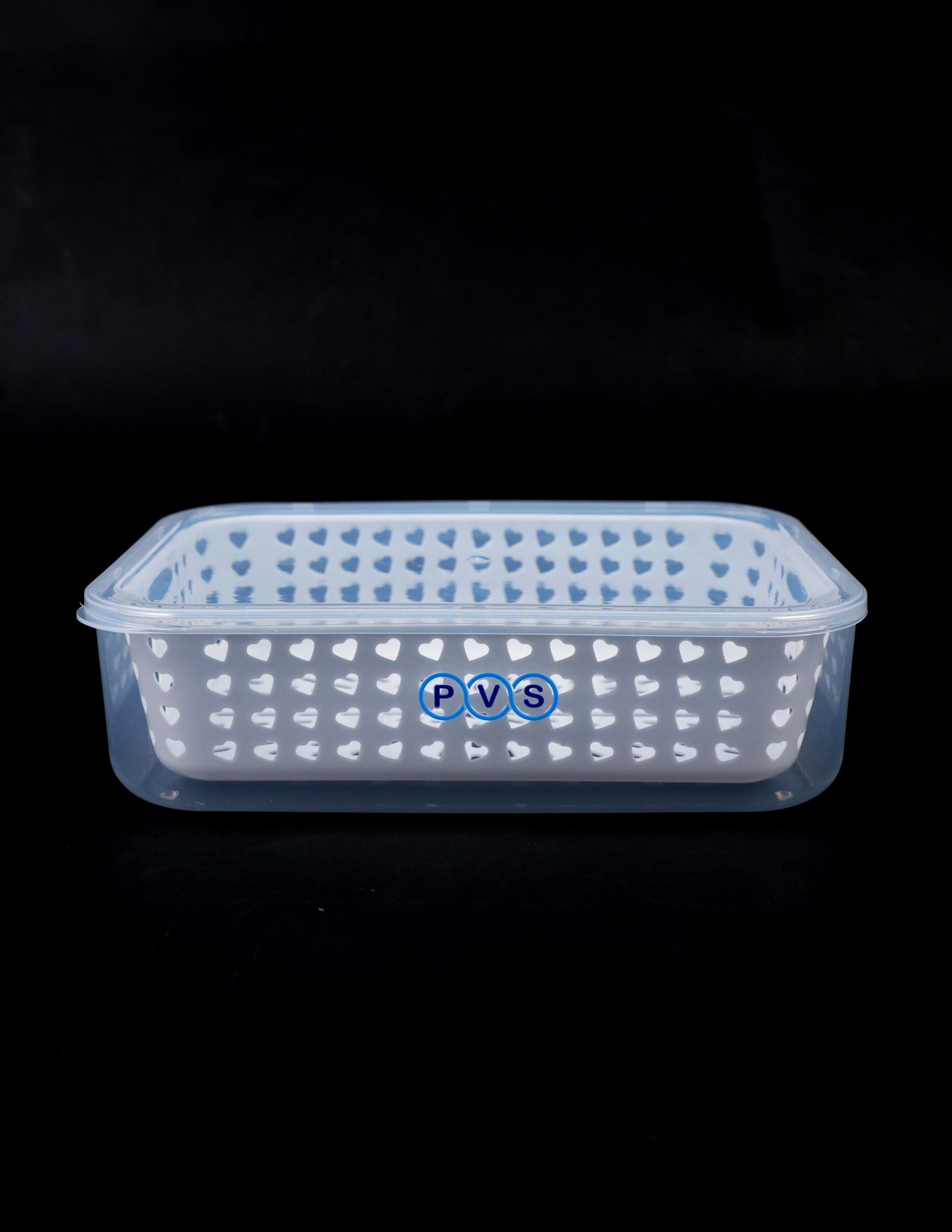 1 comaprtment Airtight Fridge food storage container-Removable Drain Tray Cup Kitchen Ingredients Box - Refrigerator Organizer for Fruit Ginger Garlic Onion Green Coriander