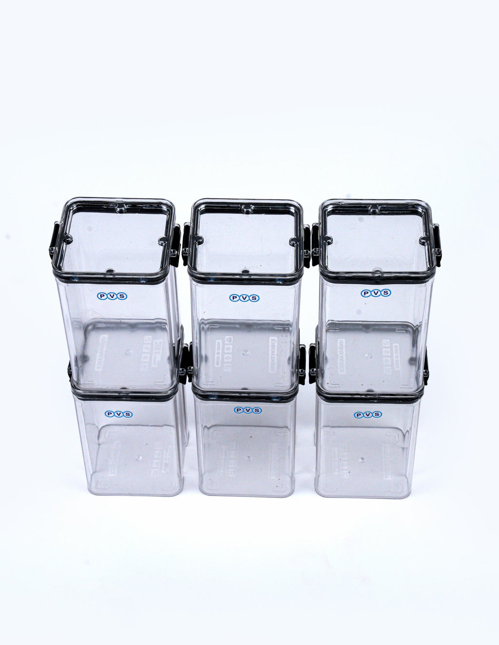 Plastic Air Tight BPA Free Containers For Kitchen Storage Set, Storage Jar Food & Multipurpose Pantry Oraginzer,1100 ML Set of 6, Black