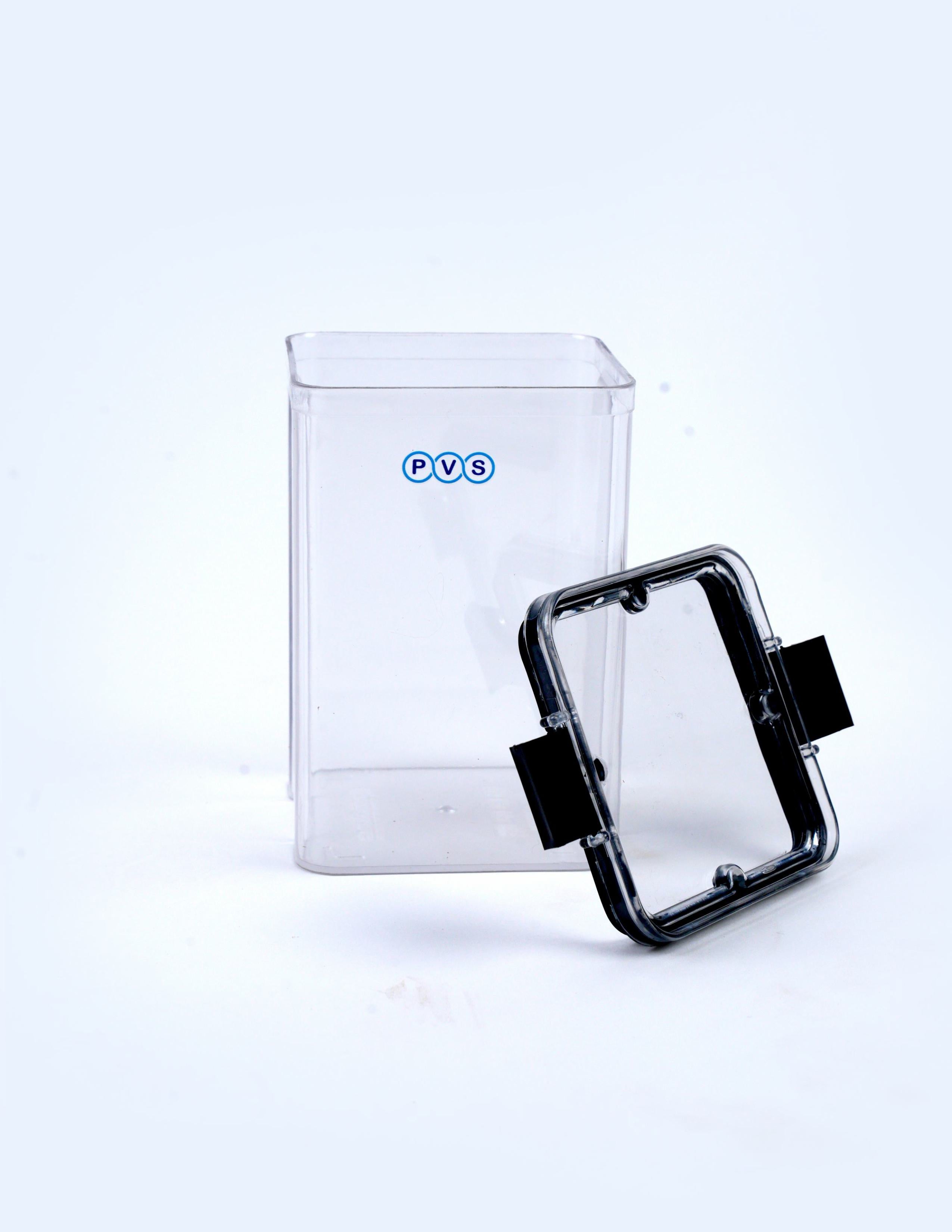 Plastic Air Tight BPA Free Containers For Kitchen Storage Set, Storage Jar Food & Multipurpose Pantry Oraginzer,1100 ML Set of 6, Black