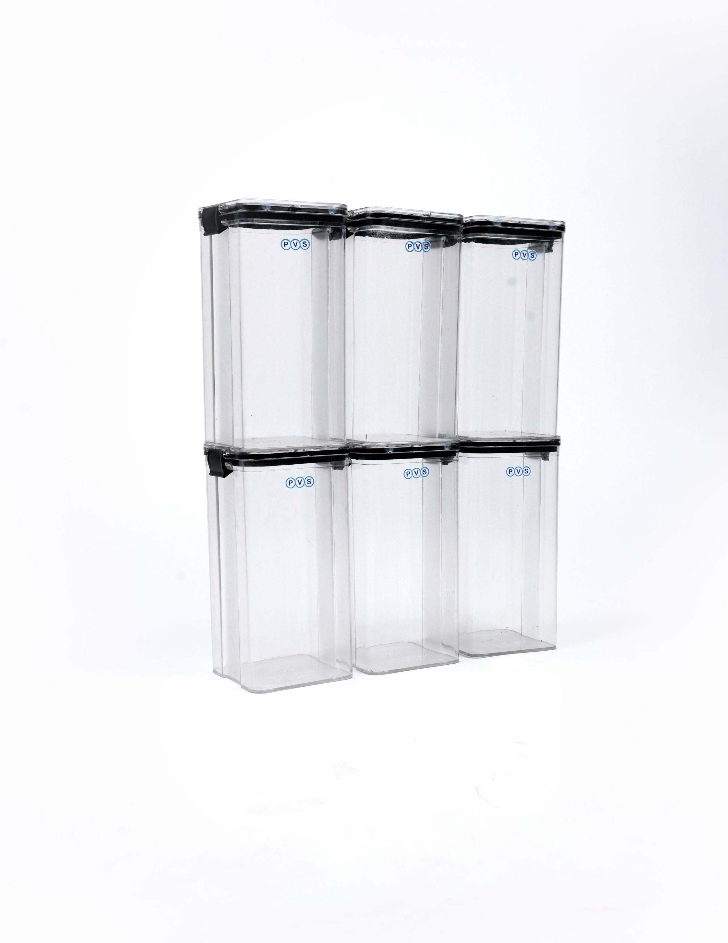 Lock-It Airtight Container for Kitchen Storage Set of 6, Air Tight Containers for Home and Fridge, Plastic Boxes and Kitchen Accessories Items for Storage organizers, Plastic Storage Jars1700ml