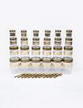 Luxury Gold Finish Stackable Plastic Jar Set Airtight Kitchen Storage Containers for Masala Dry Fruits Pulses (24 pcs set)