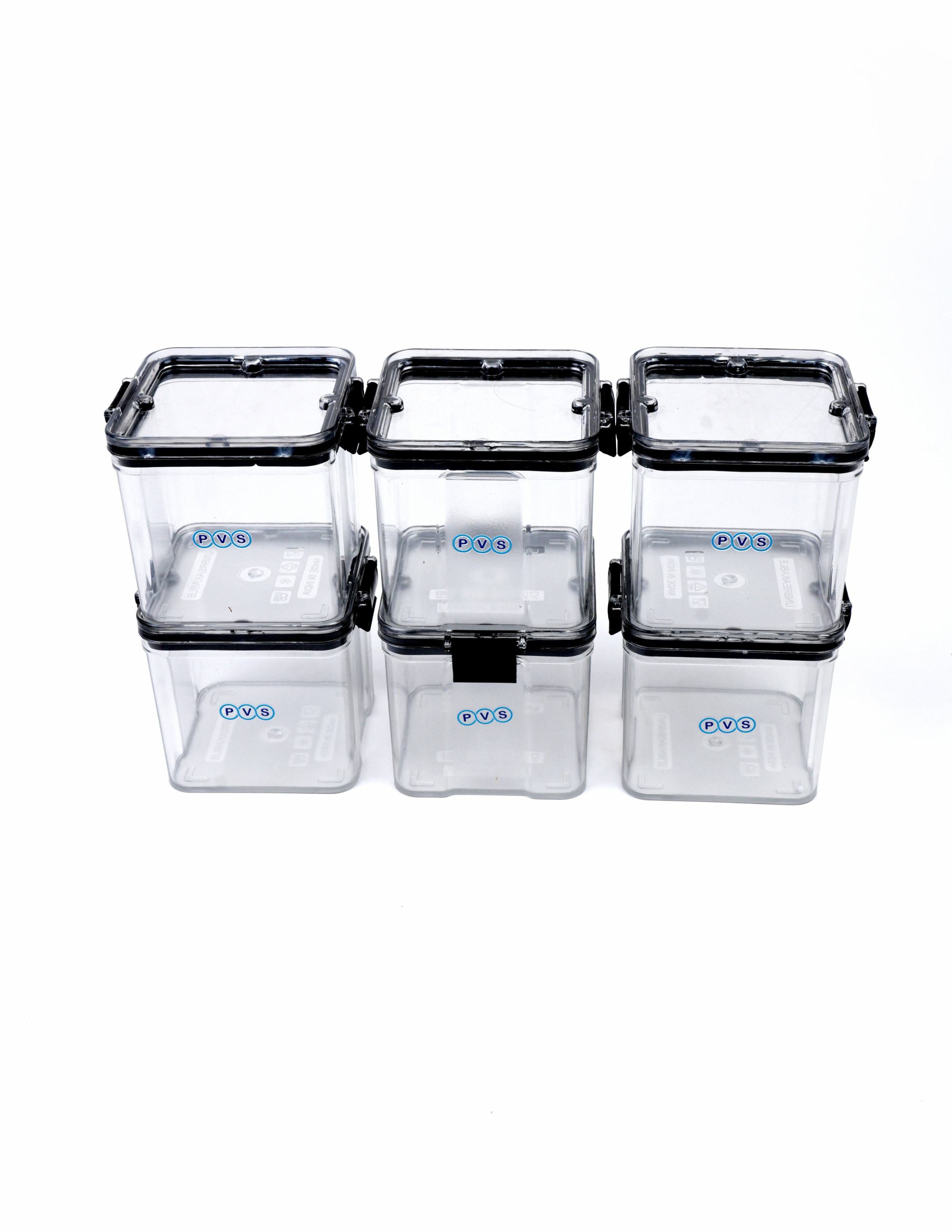 Air-Tight Kitchen Storage Containers Set of 6 (700 ML Each) | Transparent Plastic Boxes for Fridge, Pantry & Home Organization | Food Grade, Multi-Purpose Storage | Storage Box