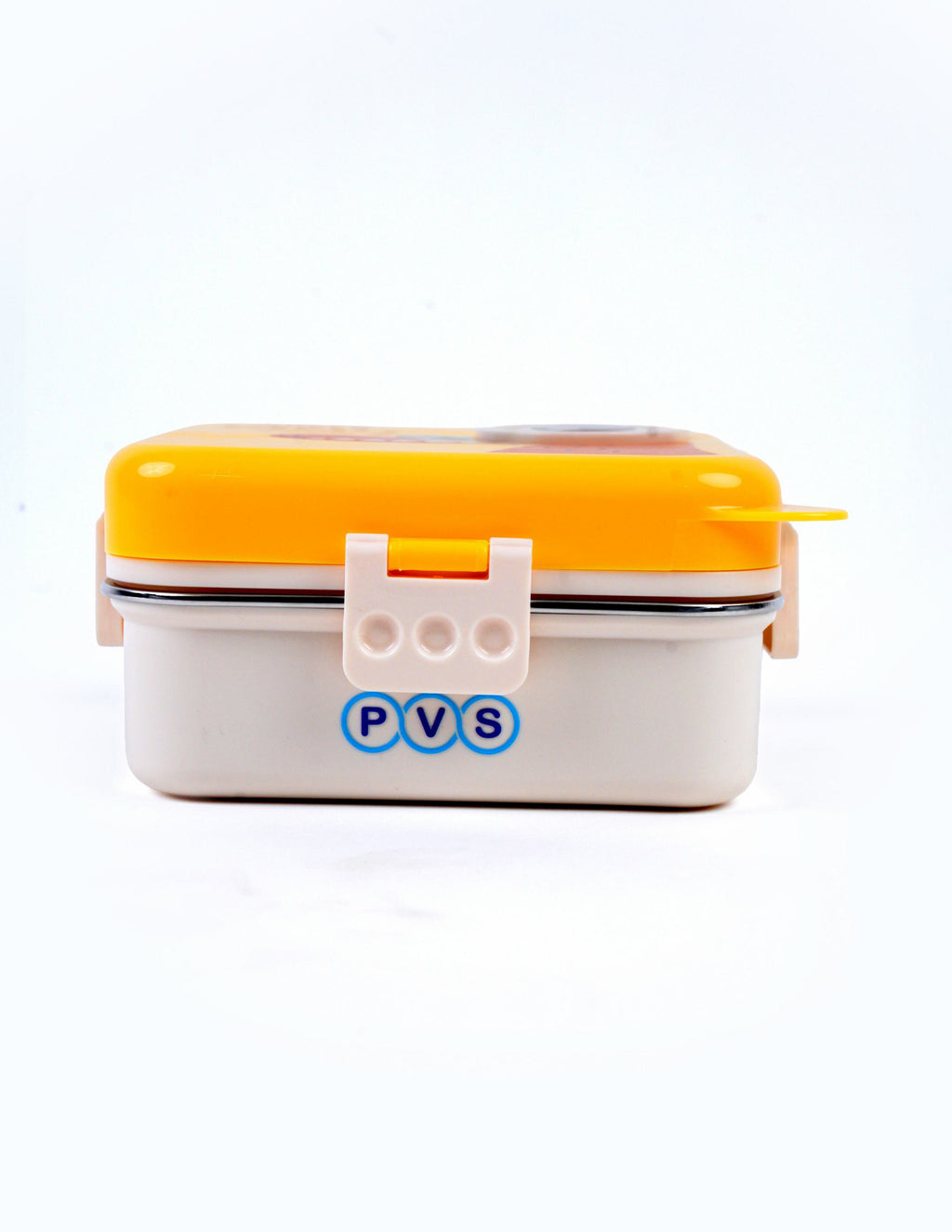 Yellow Kids Lunch Box – Stainless Steel (SUS304) Insulated Tiff-in for School with Spoon, BPA-Free | Leak-Resistant Box with Tray &amp; Container | 1120ml + 70ml (Yellow, Super Dinosaur)