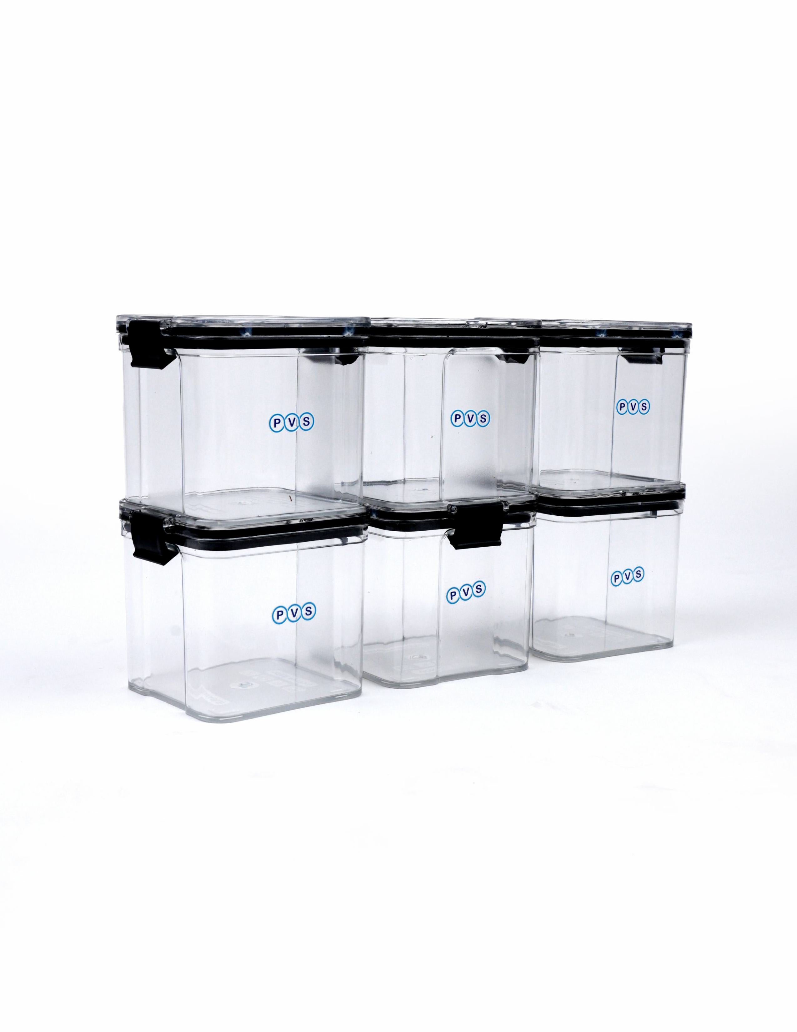 Air-Tight Kitchen Storage Containers Set of 6 (700 ML Each) | Transparent Plastic Boxes for Fridge, Pantry & Home Organization | Food Grade, Multi-Purpose Storage | Storage Box