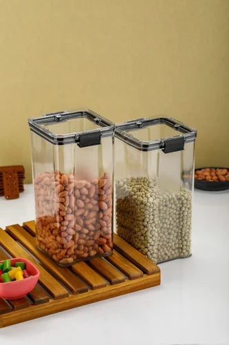 Lock-It Airtight Container for Kitchen Storage Set of 6, Air Tight Containers for Home and Fridge, Plastic Boxes and Kitchen Accessories Items for Storage organizers, Plastic Storage Jars1700ml