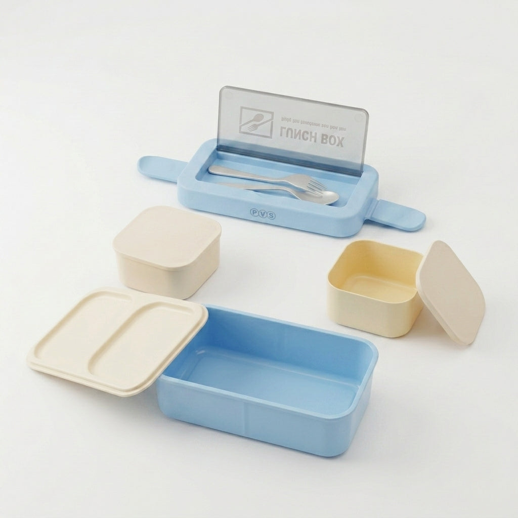 Lunch Box with Spoon & Fork