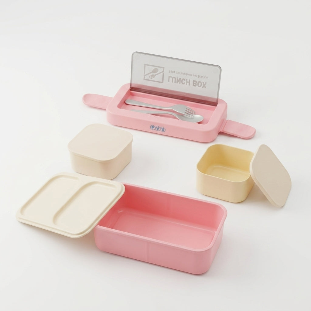 Lunch Box with Spoon & Fork