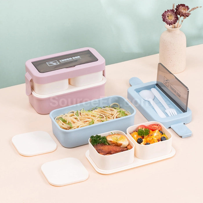 Lunch Box with Spoon & Fork